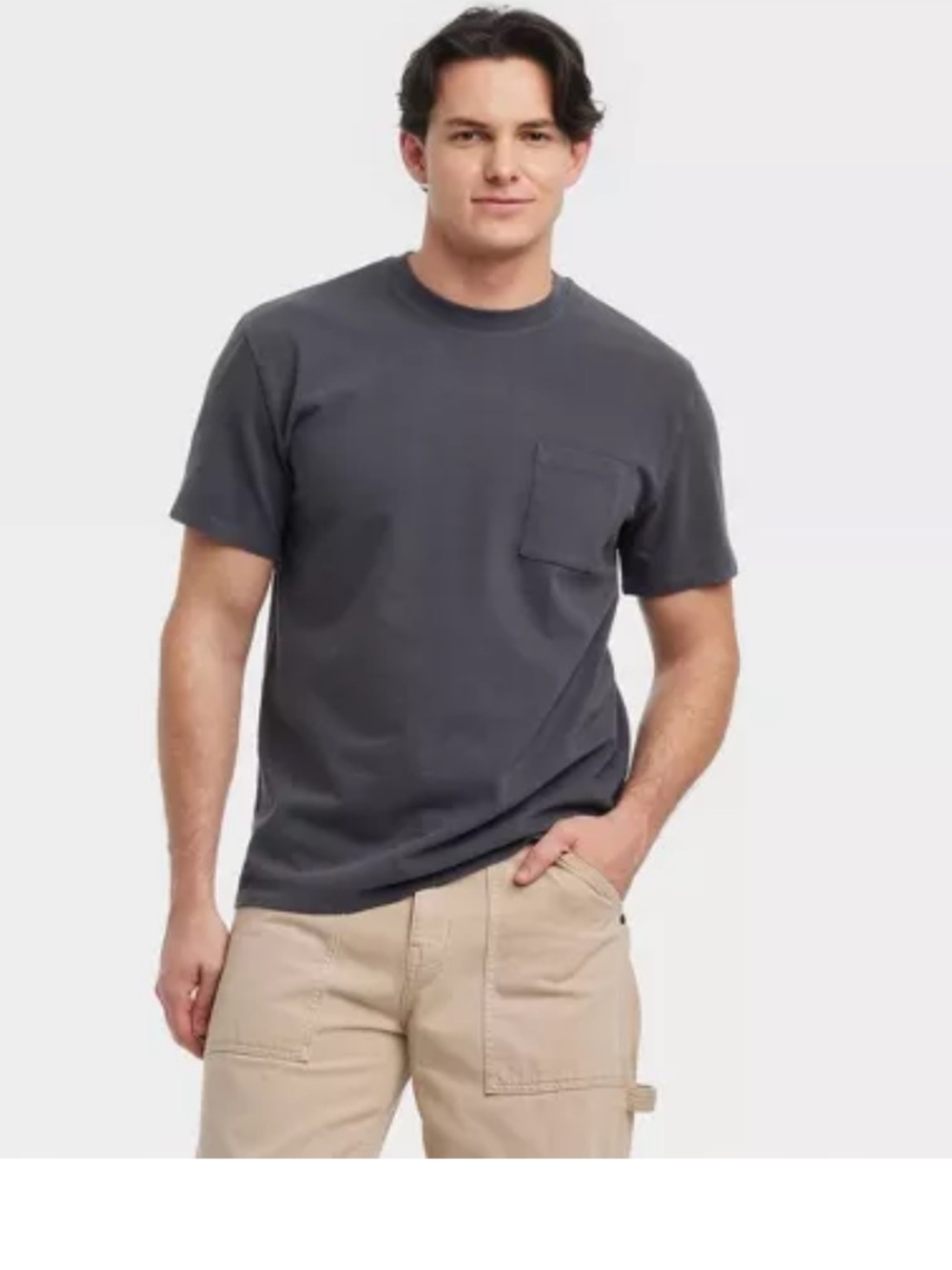 Goodfellow & Co Short Sleeve Pocket Tee in Charcoal Gray L